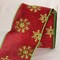 The Ribbon People Red and Green Burlap Snowflake Wired Craft Ribbon 4" x 10 Yards